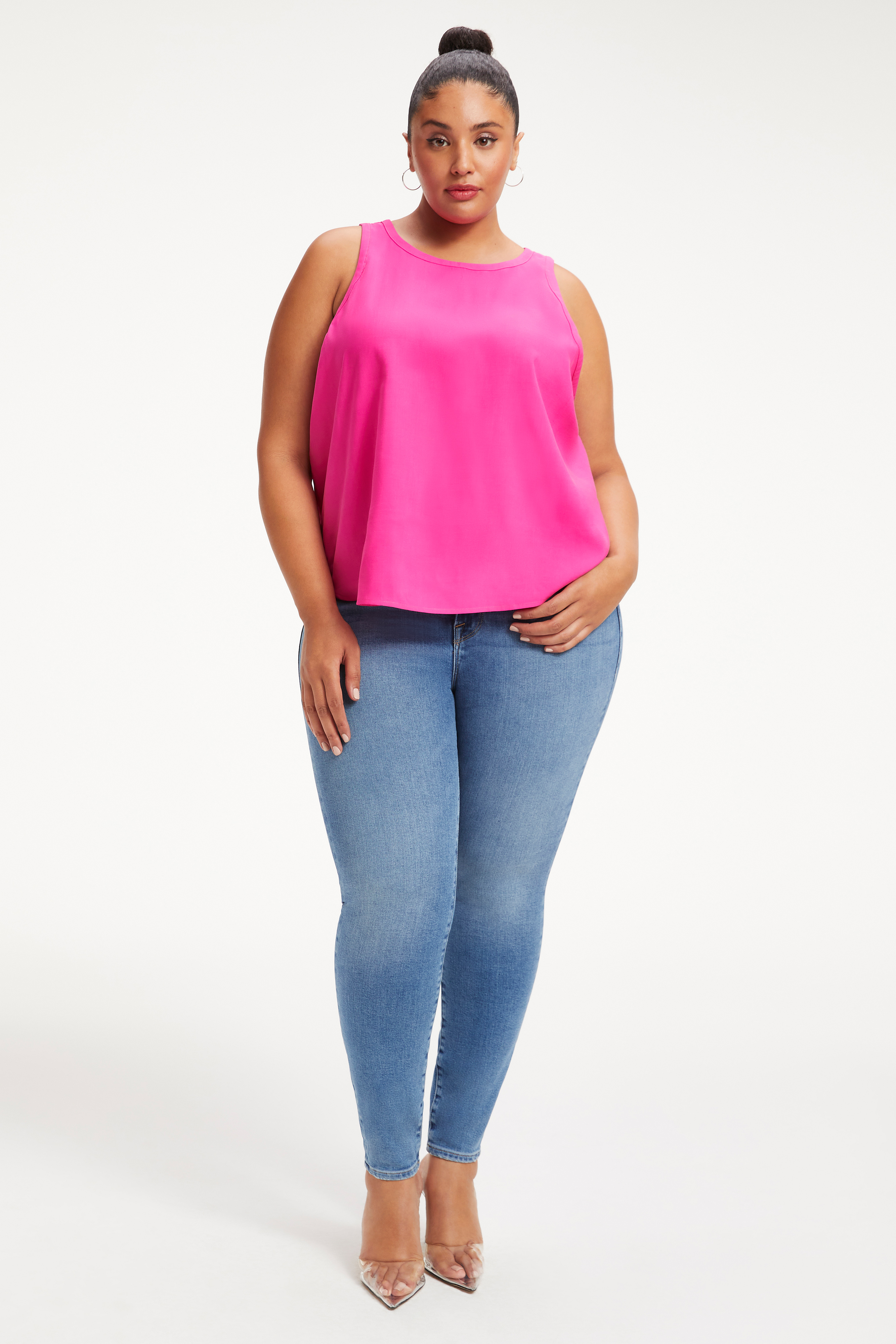 Styled With feature image for product WOVEN CUT IN TANK | HAWIIAN PINK 001