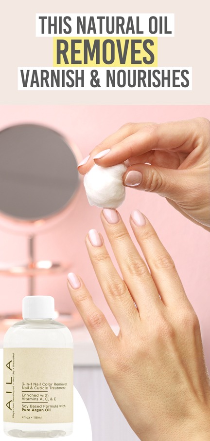 Aila Cosmetics 3-in-1 Nail Colour Remover with Pure Argan Oil - Beauty and the Boutique - This natural oil removes varnish and nourishes