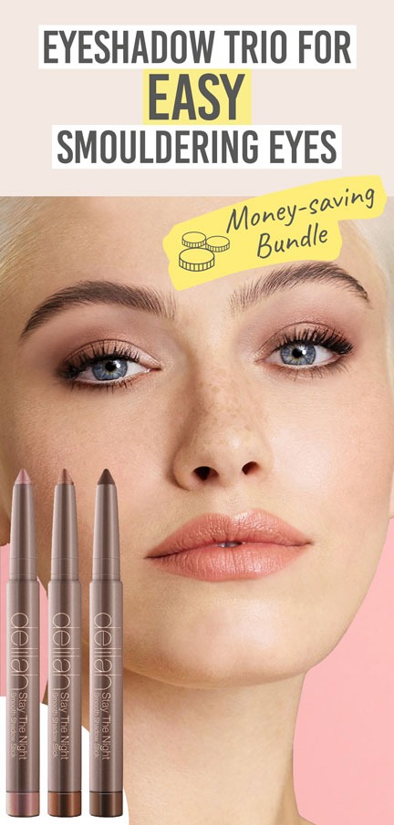 Delilah Stay the Night Smooth Shadow Stick Collection - Beauty and the Boutique - Eyeshadow trio for easy smouldering eyes