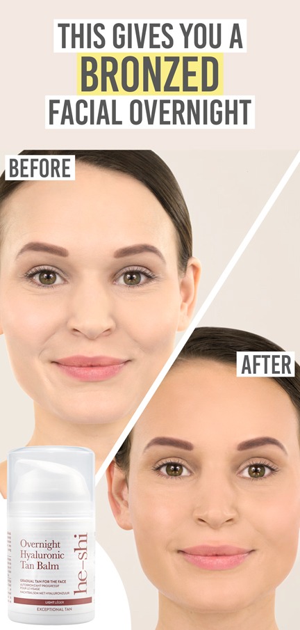 He-Shi Overnight Hyaluronic Tan Balm - Beauty and the Boutique - This gives you a bronzed facial overnight