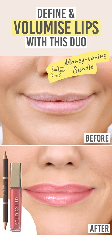 Studio 10 Lip Liner and Plumping Gloss Duo - Beauty and the Boutique - Define & volumise lips with this duo