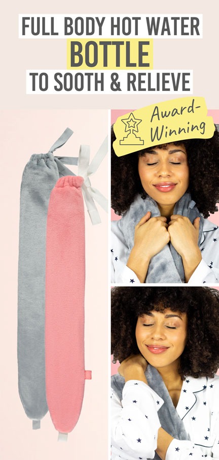 YuYu Luxury Fleece Hot Water Bottle - Beauty and the Boutique - Full body hot water bottle to soothe and relieve