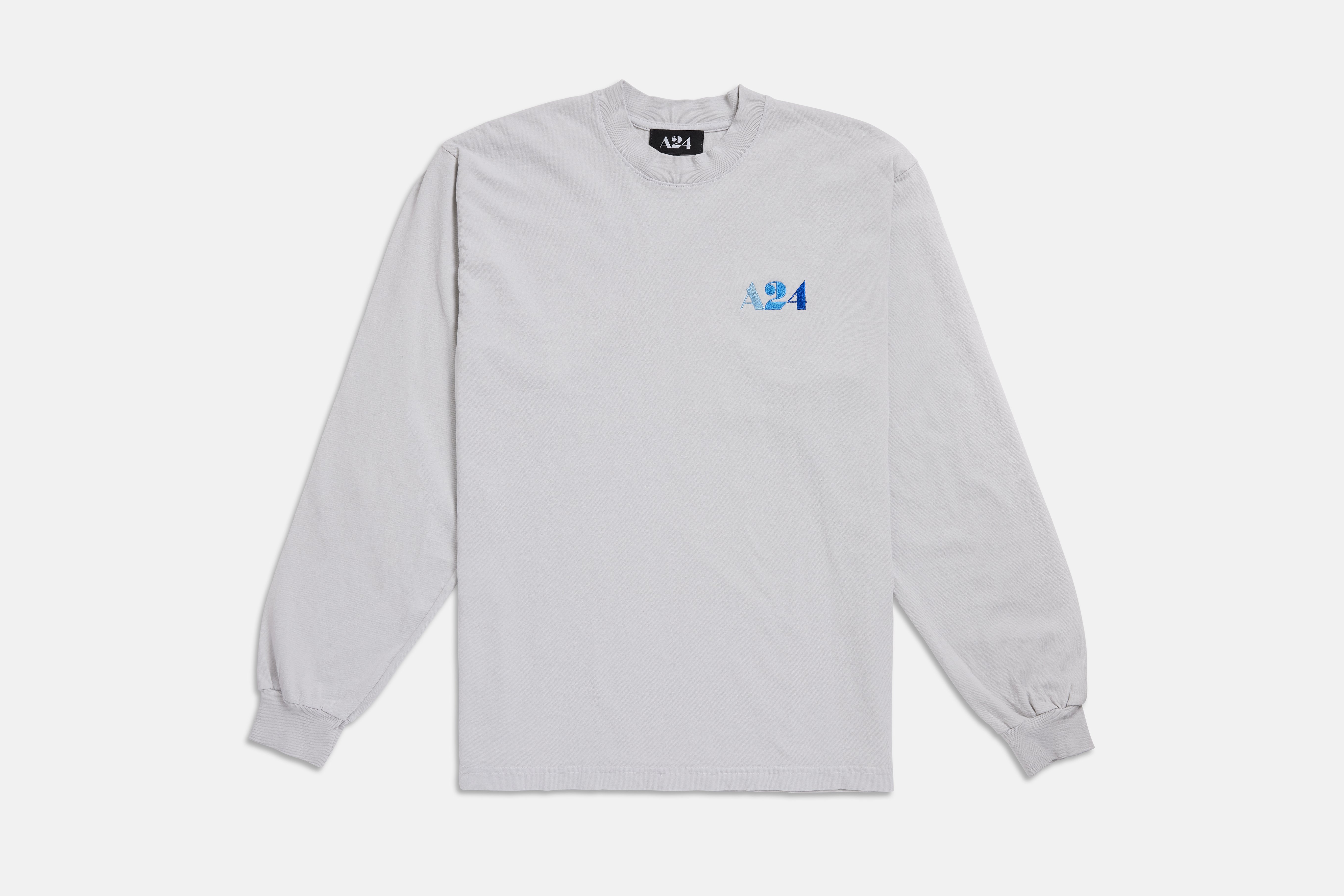 Believe In You Blue and White Embroidered Long Sleeve Top