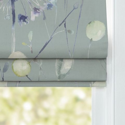 blue boronan roman blinds with child safety
