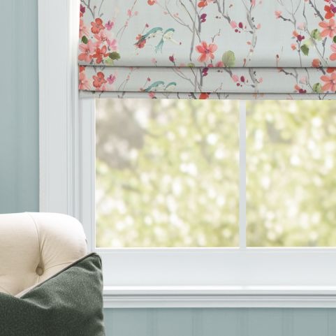 uneven floral blind in window armatli print