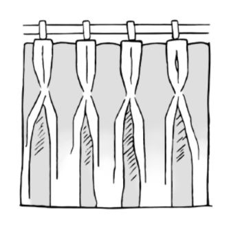 double pinch pleat curtains illustration