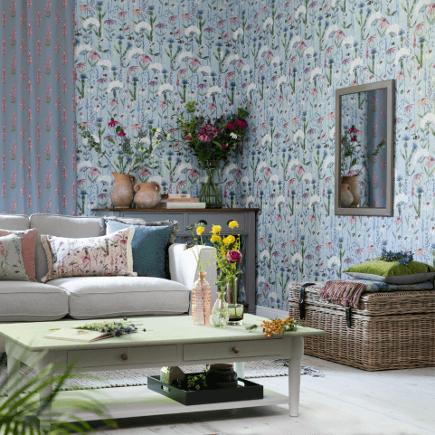 Visual Impact of Wide Width Wallpaper in Lounge