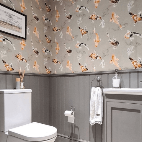 Wide Width Wallpaper Used in Bathroom