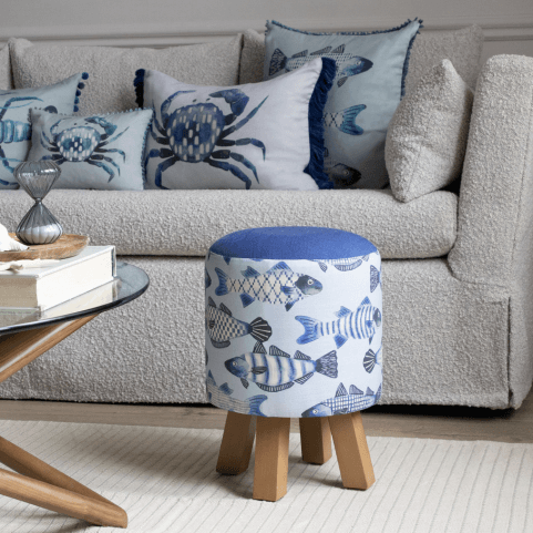 How to Style a Footstool in Coastal Interiors