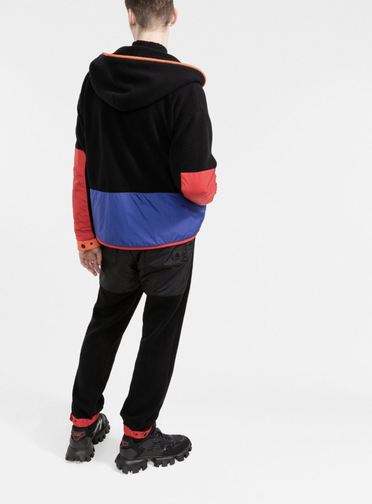 Men's Colourblock Hooded Fleece Jacket