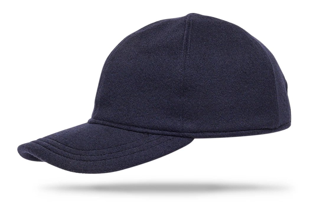 Cashmere Baseball Cap - Black Navy