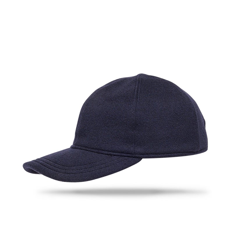 Cashmere Baseball Cap - Black Navy