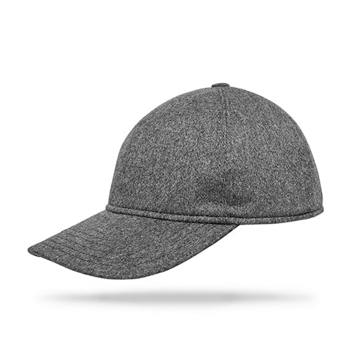 Cashmere Baseball Cap - Black Heather Gray