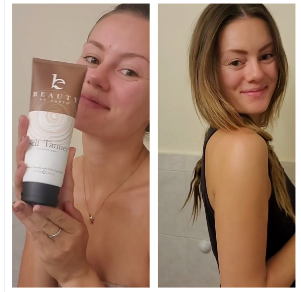 Before and After - Beauty by Earth Self Tanner Body Lotion