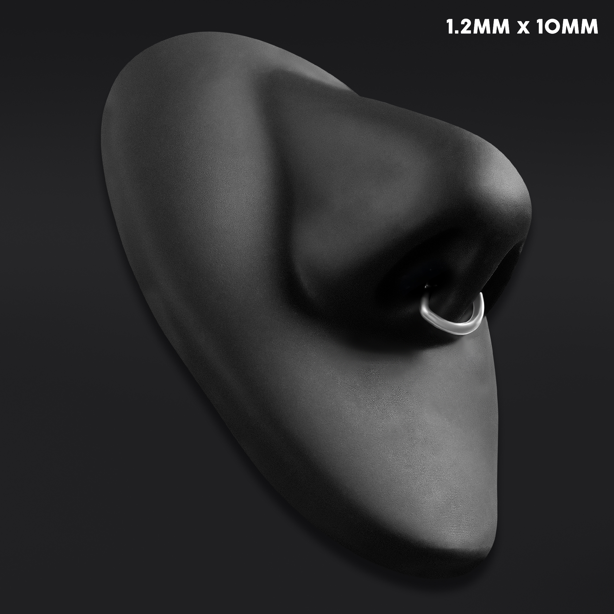  Oval Septum Clicker, Silver, Titanium, 1.2mm