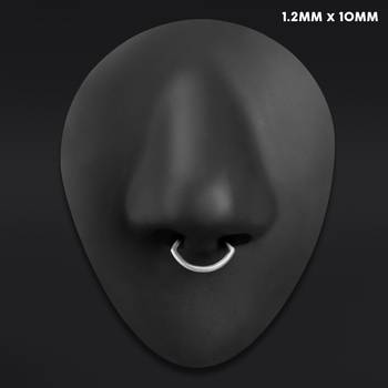 Oval Septum Clicker, Silver, Titanium, 1.2mm