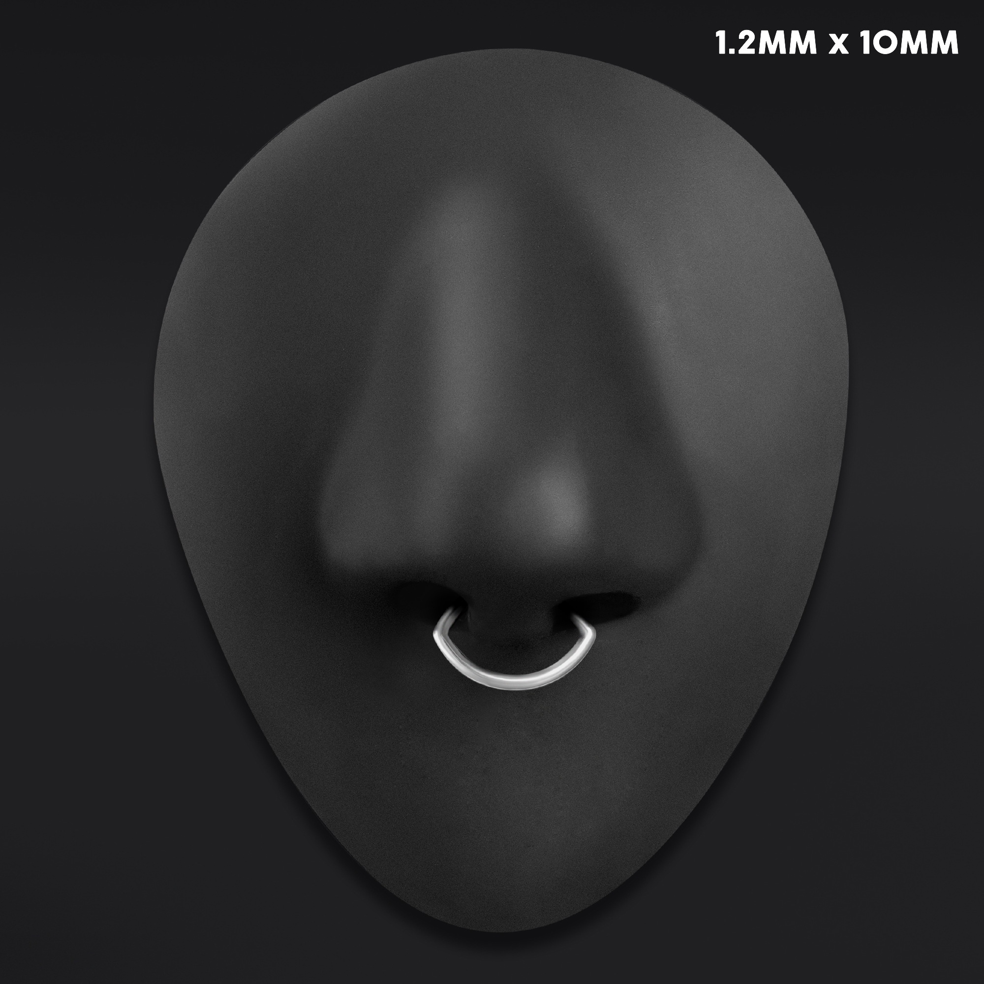 Oval Septum Clicker, Silver, Titanium, 1.2mm