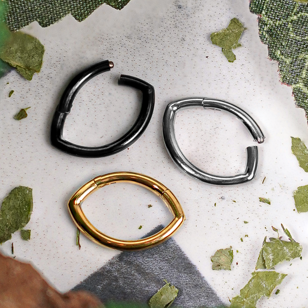 Titanium Marquise Hinged Septum Ring