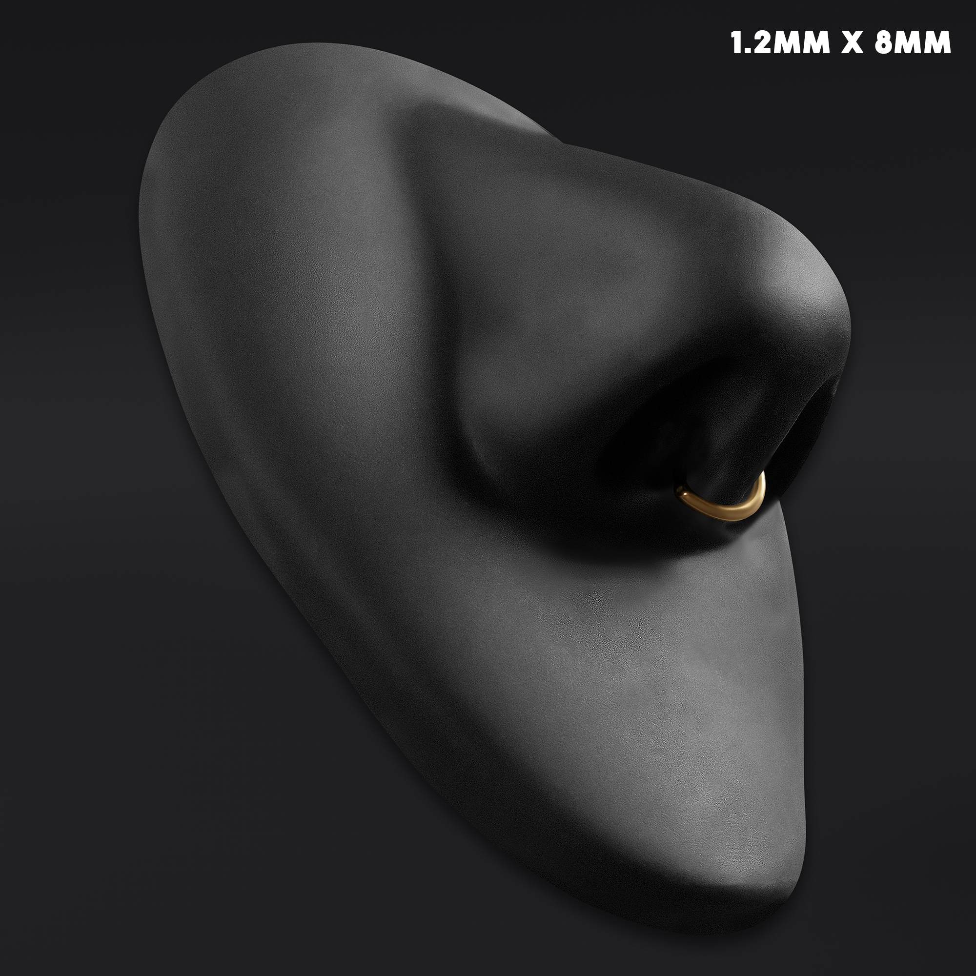  Oval Septum Clicker, Gold, Titanium, 1.2mm