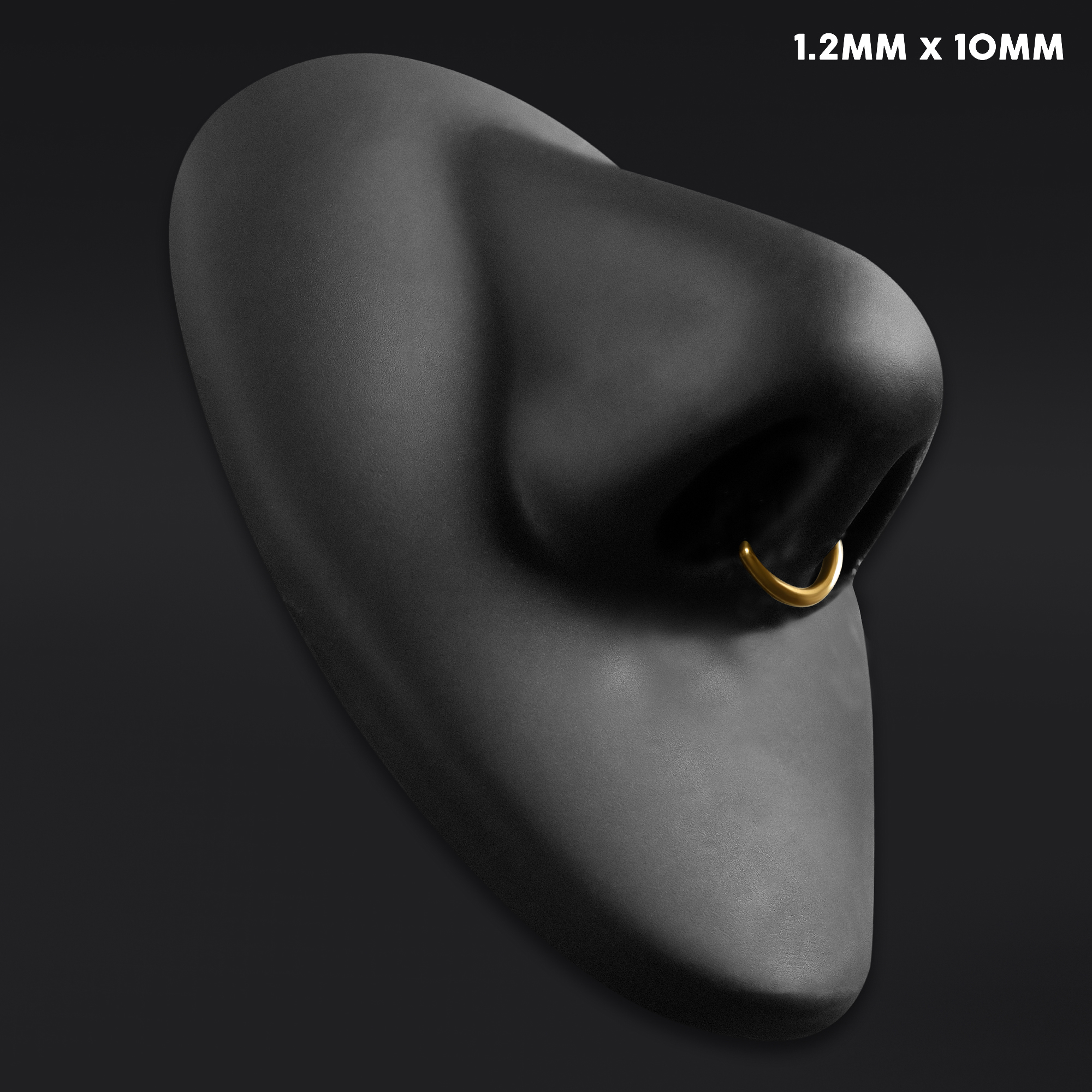  Oval Septum Clicker, Gold, Titanium, 1.2mm