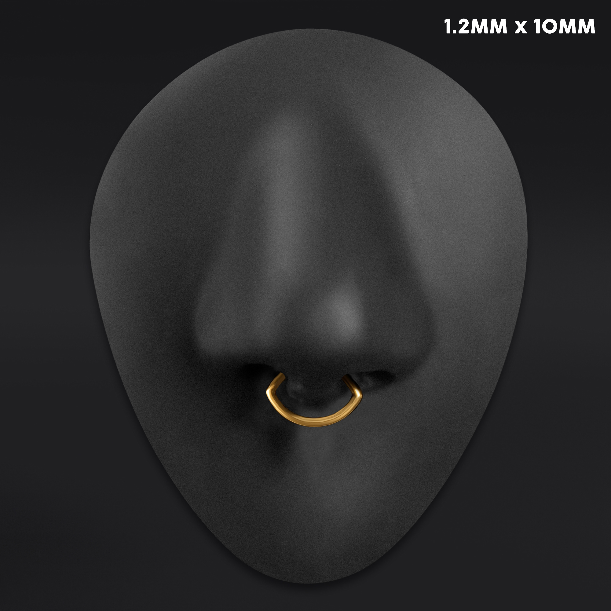  Oval Septum Clicker, Gold, Titanium, 1.2mm