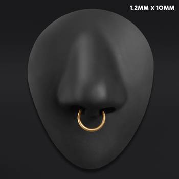 Triple Stacked Septum Ring, Gold, Titanium, 1.2mm