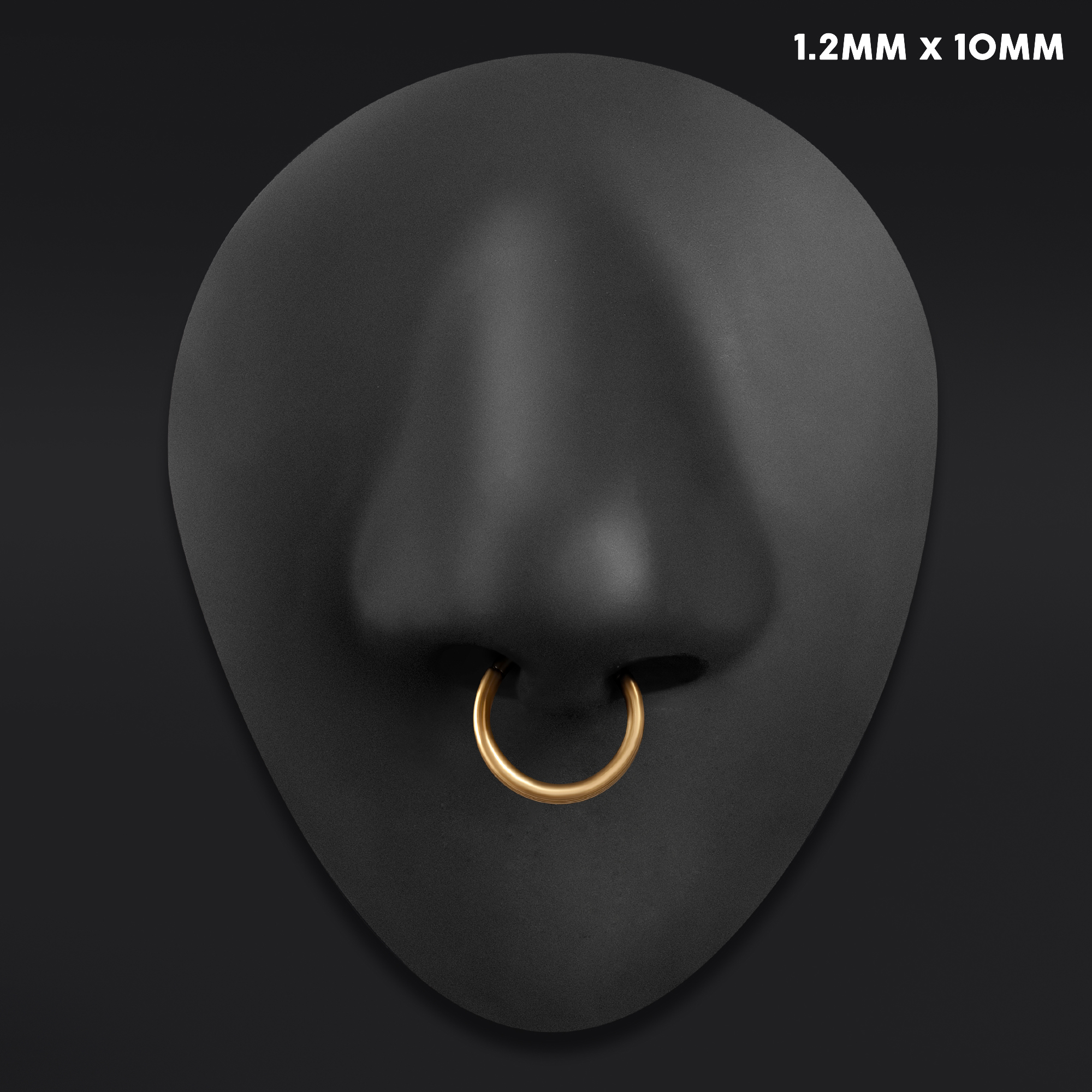  Triple Stacked Septum Ring, Gold, Titanium, 1.2mm