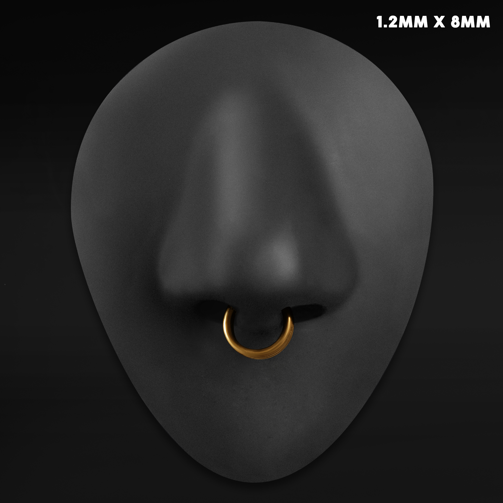  Triple Stacked Septum Ring, Gold, Titanium, 1.2mm