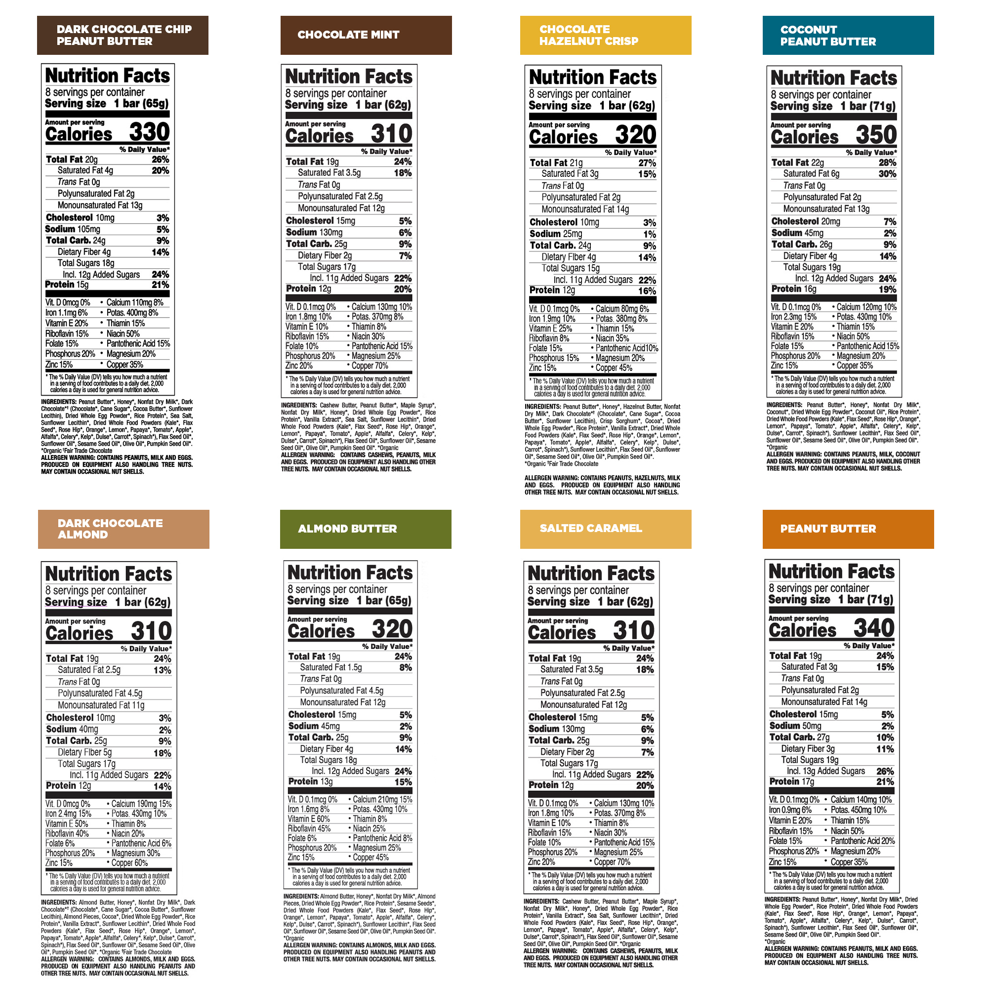 Variety Pack nutritional information