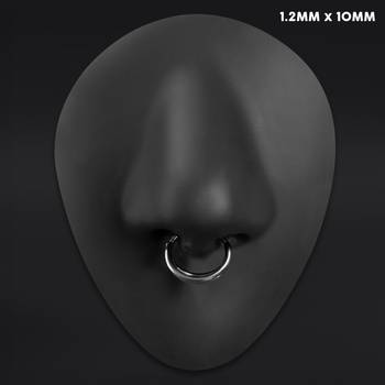 Open Stacked Septum Ring, Silver, Titanium, 1.2mm