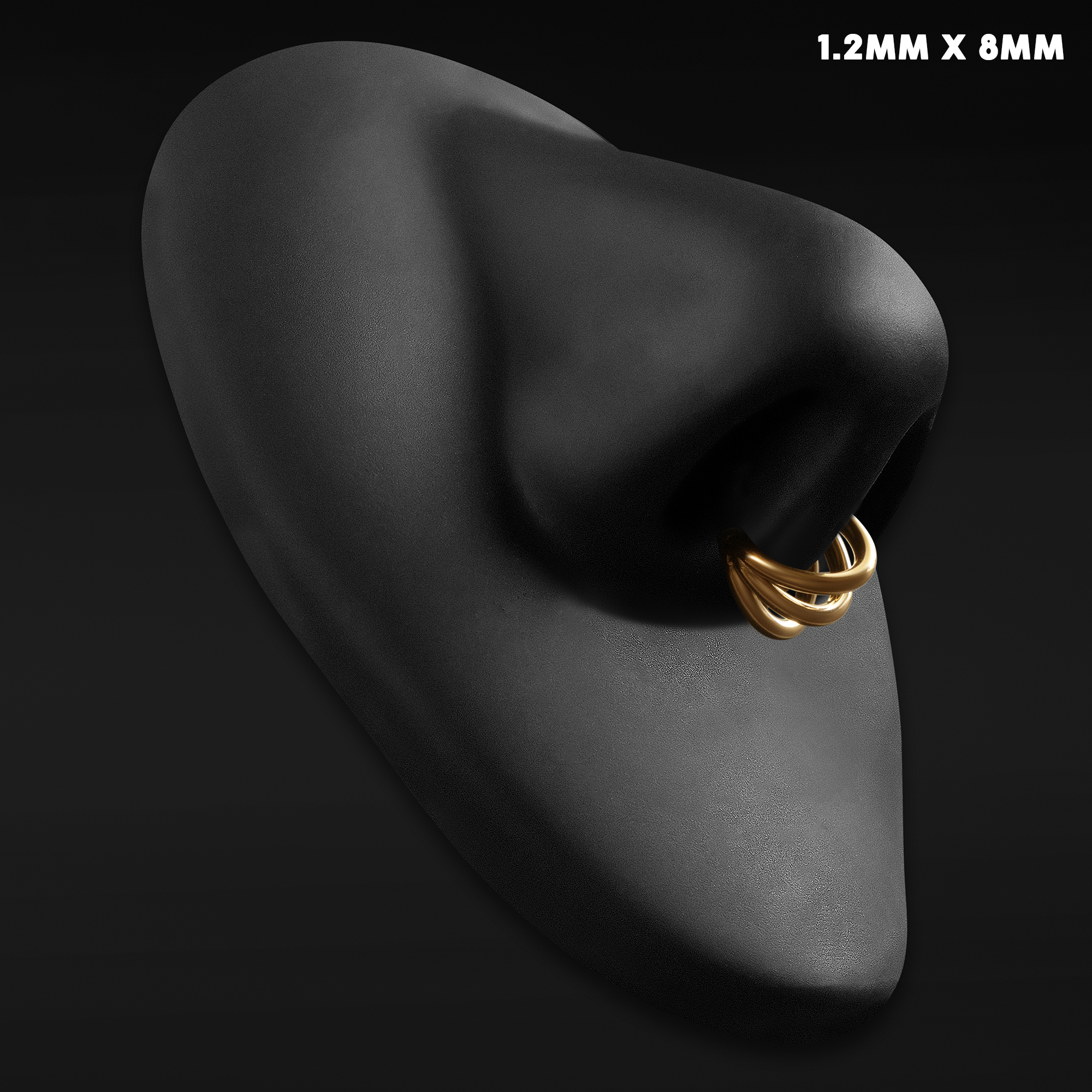  Open gestapelter Septumring, Gold, Titan, 1,2mm