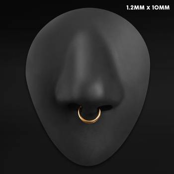 Open Stacked Septum Ring, Gold, Titanium, 1.2mm