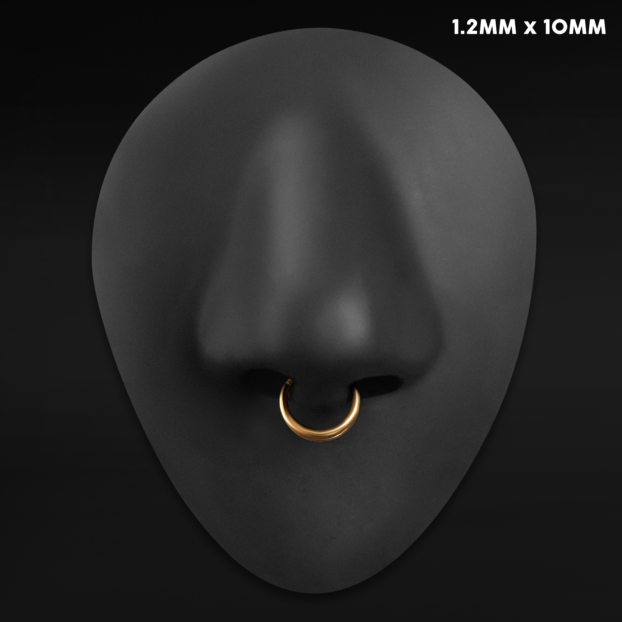  Open gestapelter Septumring, Gold, Titan, 1,2mm