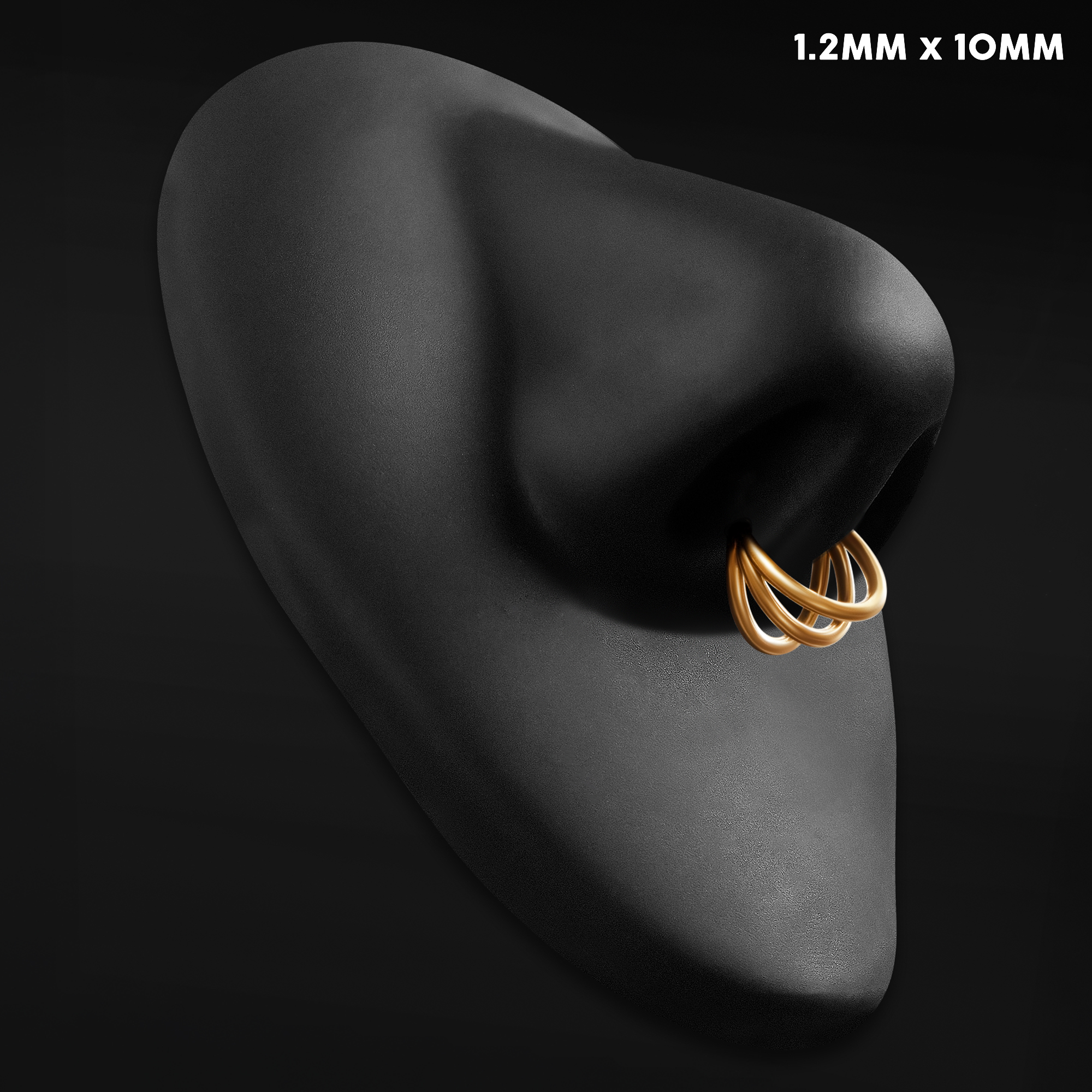  Open gestapelter Septumring, Gold, Titan, 1,2mm