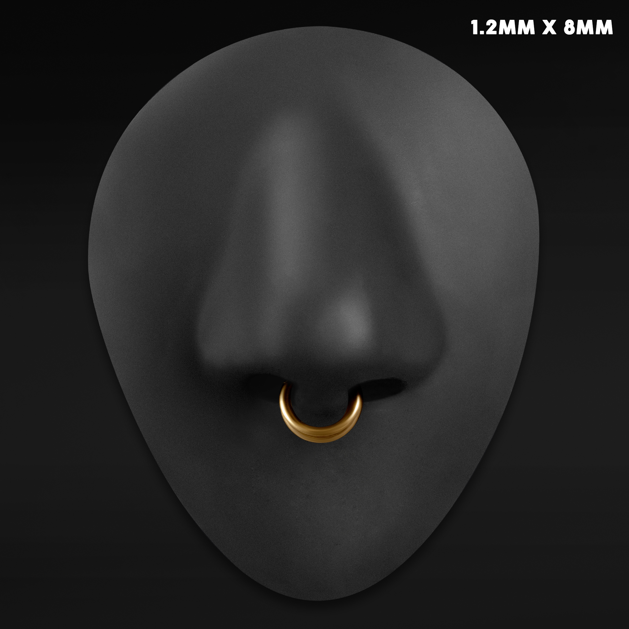  Open gestapelter Septumring, Gold, Titan, 1,2mm