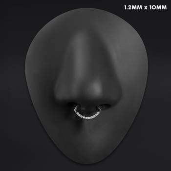 Titanium Marquise Hinged Septum Ring with Clear Gems
