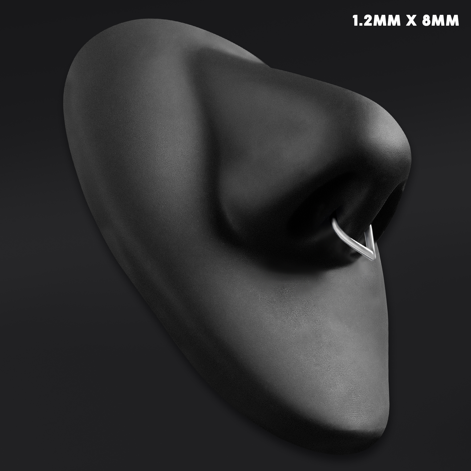  Teardrop Septum Clicker, Silber, Titan, 1.2mm