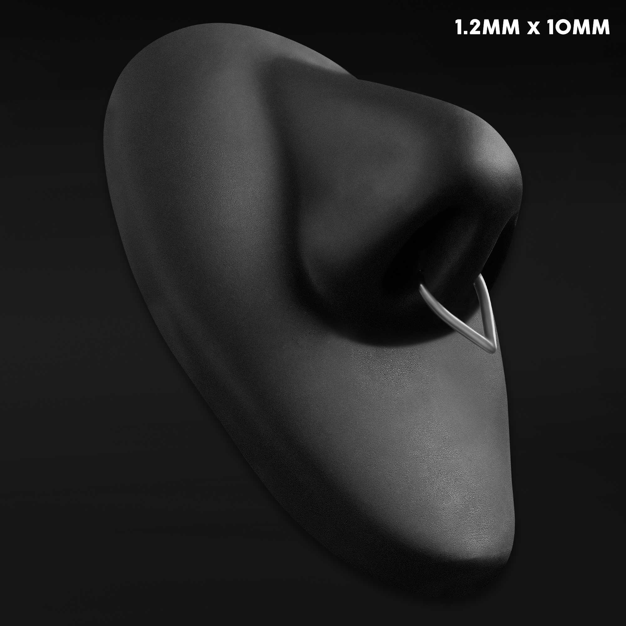  Teardrop Septum Clicker, Silber, Titan, 1.2mm