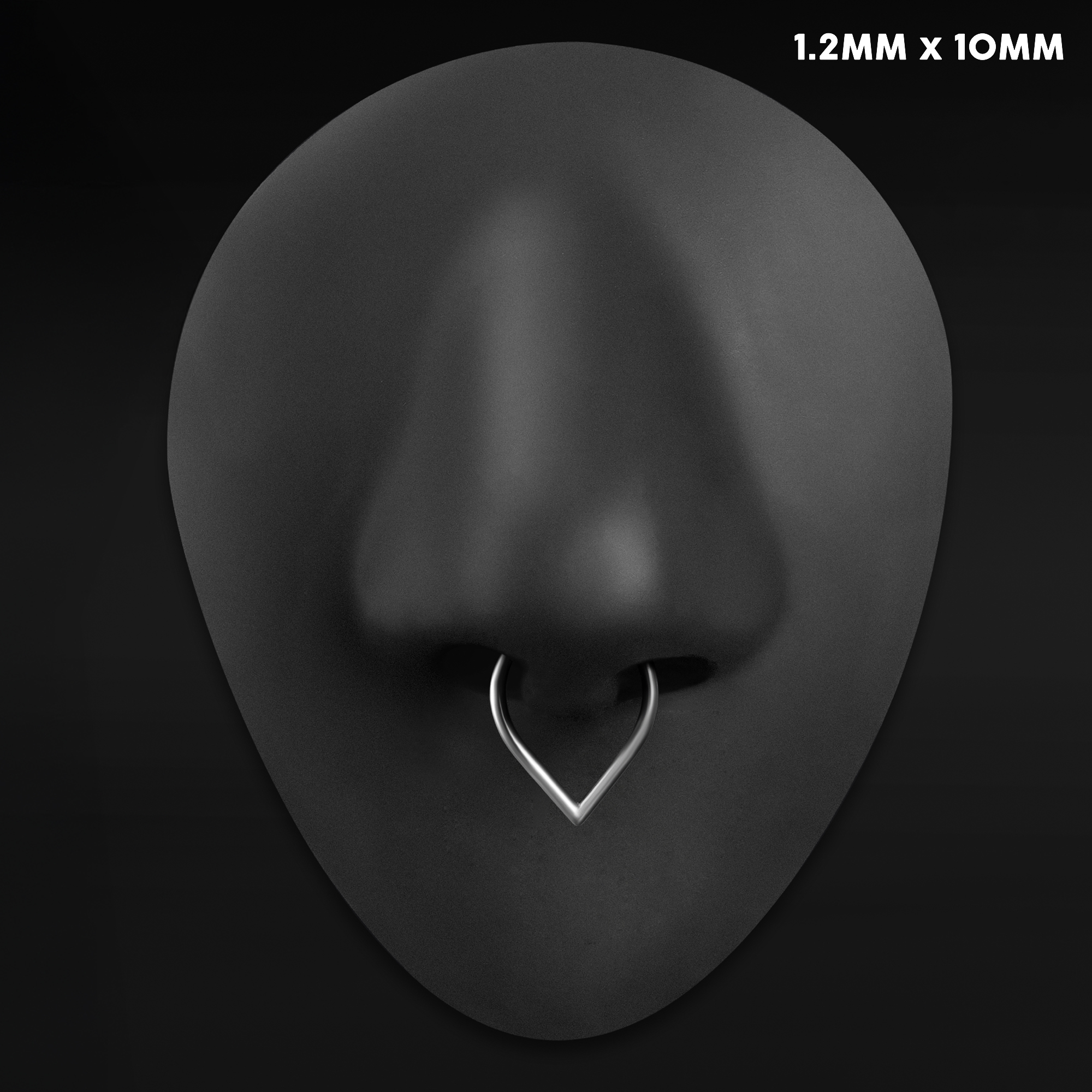 Teardrop Septum Clicker, Silver, Titanium, 1.2mm