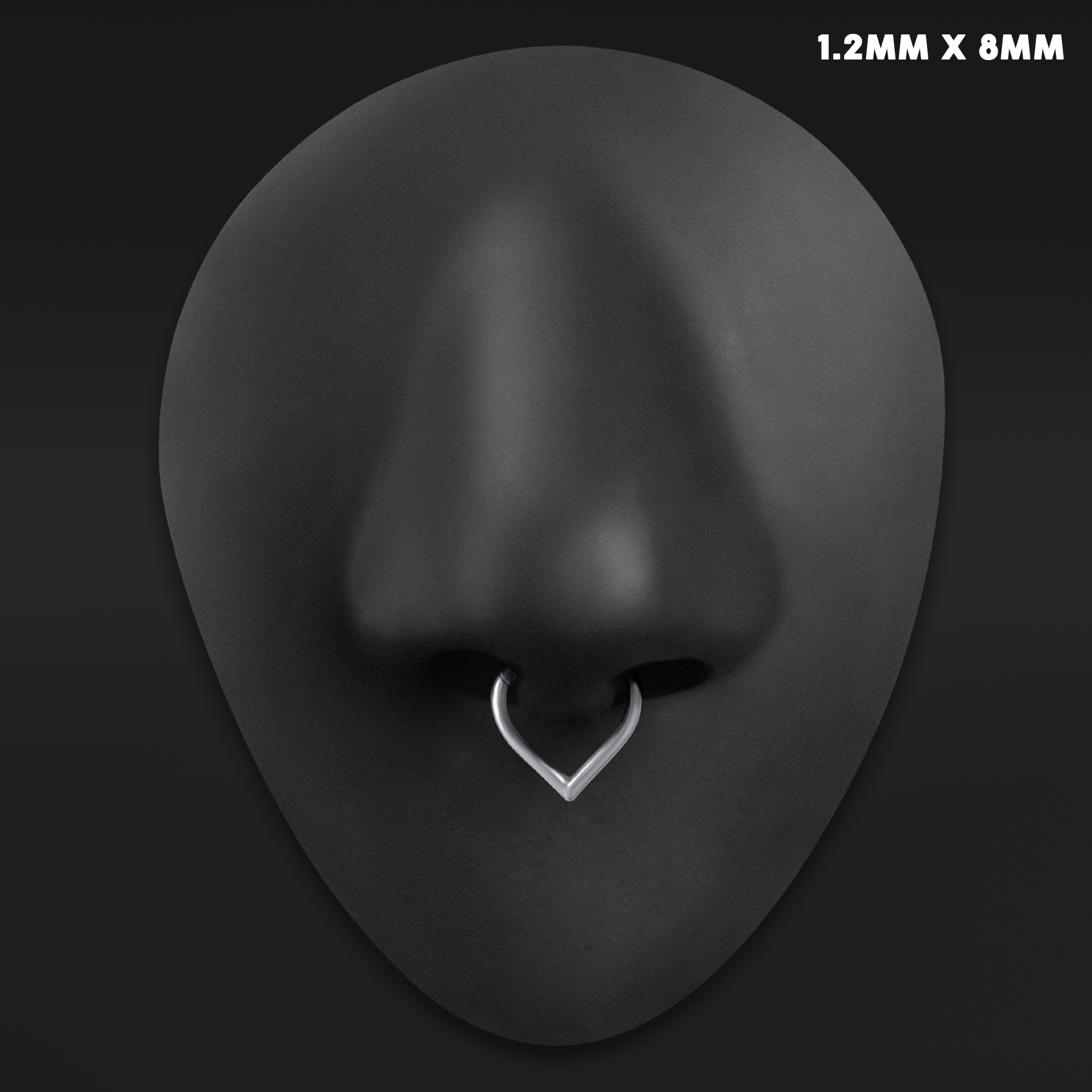  Teardrop Septum Clicker, Silber, Titan, 1.2mm