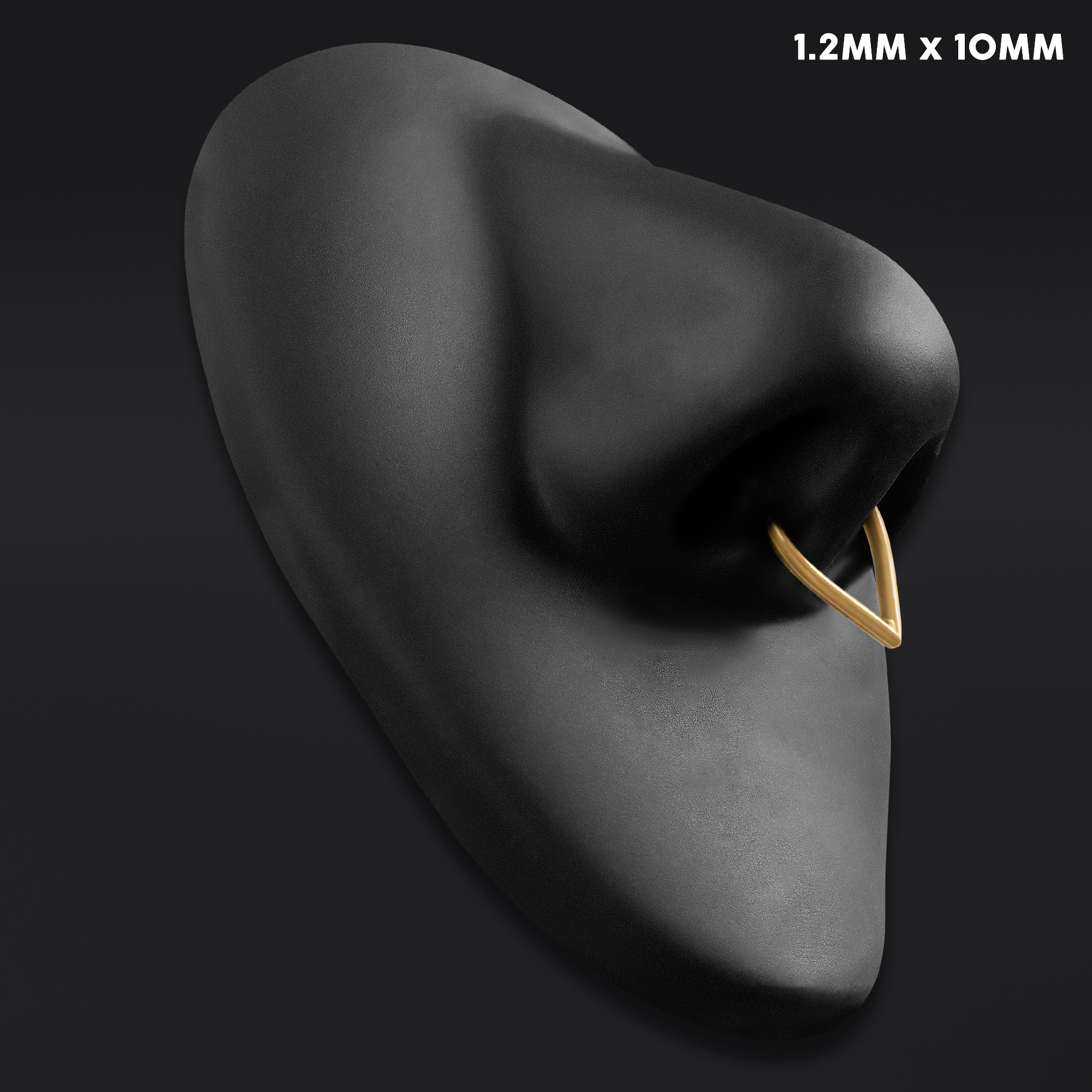  Teardrop Septum Clicker, Gold, Titan, 1.2mm