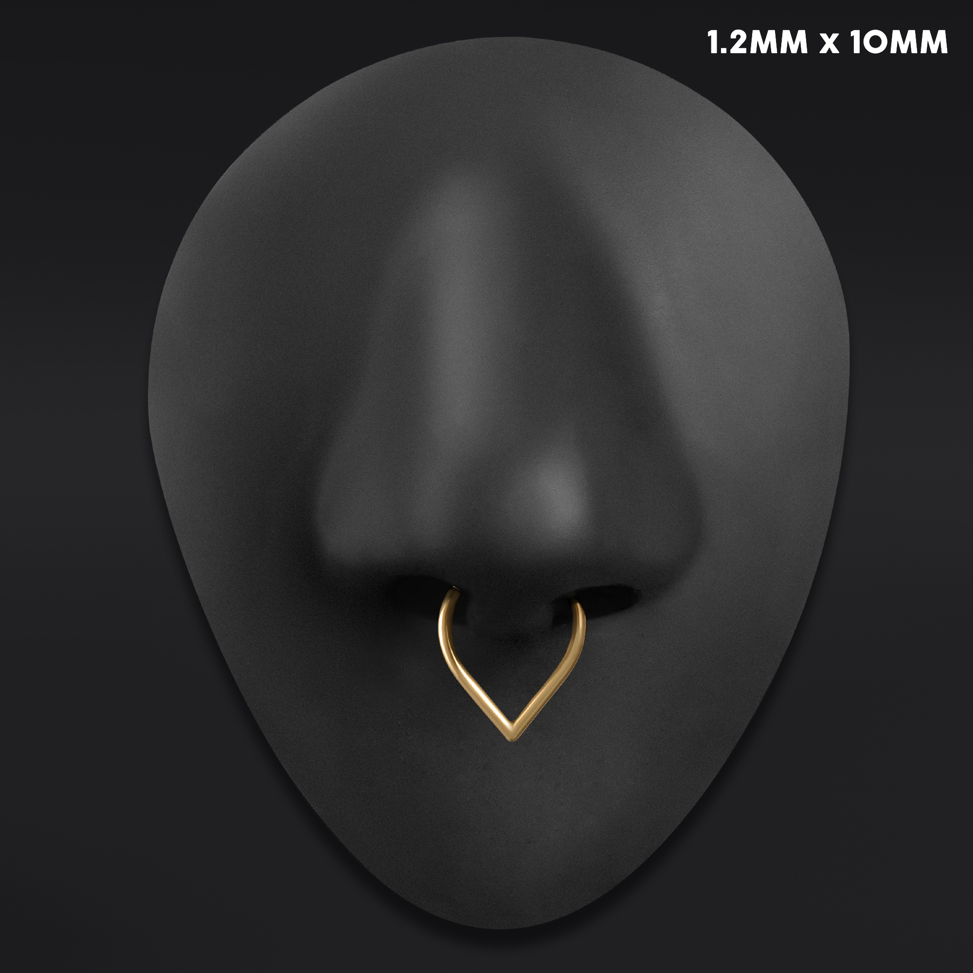  Teardrop Septum Clicker, Gold, Titan, 1.2mm