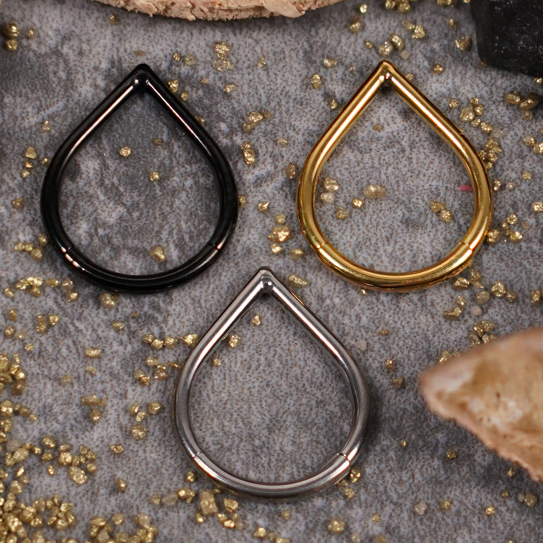  Titanscharnern Tränenring 1,2 -mm -gauge in Gold