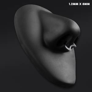 Crescent Septum Clicker, Silber, Titan, 1,2mm