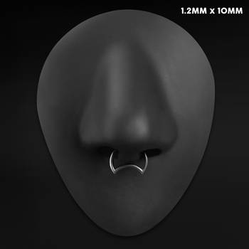 Crescent Septum Clicker, Silver, Titanium, 1.2mm