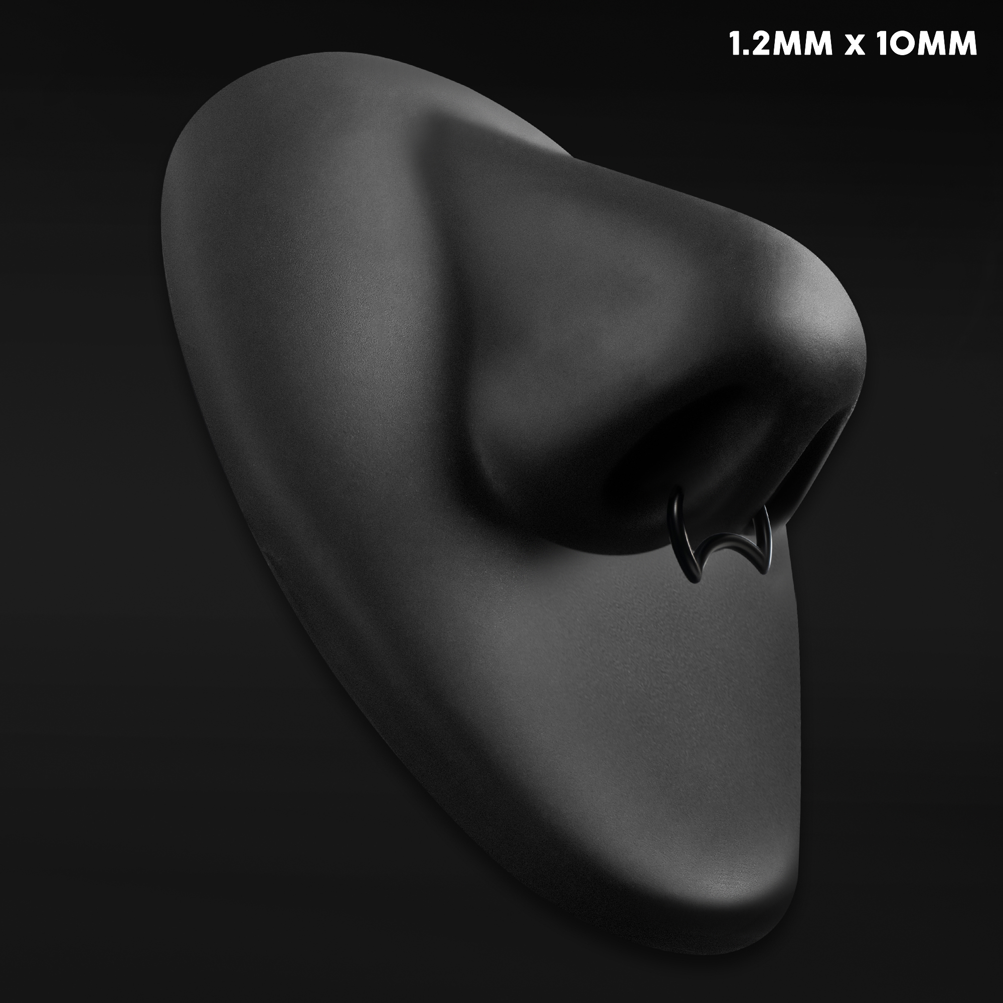  Crescent Septum Clicker, Black, Titanium, 1.2mm