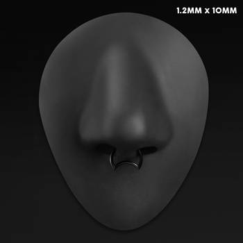 Crescent Septum Clicker, Black, Titanium, 1.2mm
