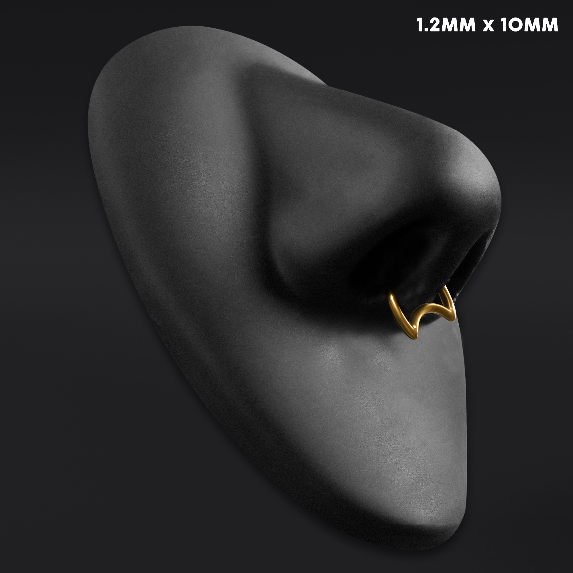  Crescent Septum Clicker, Gold, Titanium, 1.2mm