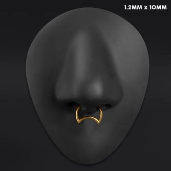 Crescent Septum Clicker, Gold, Titanium, 1.2mm