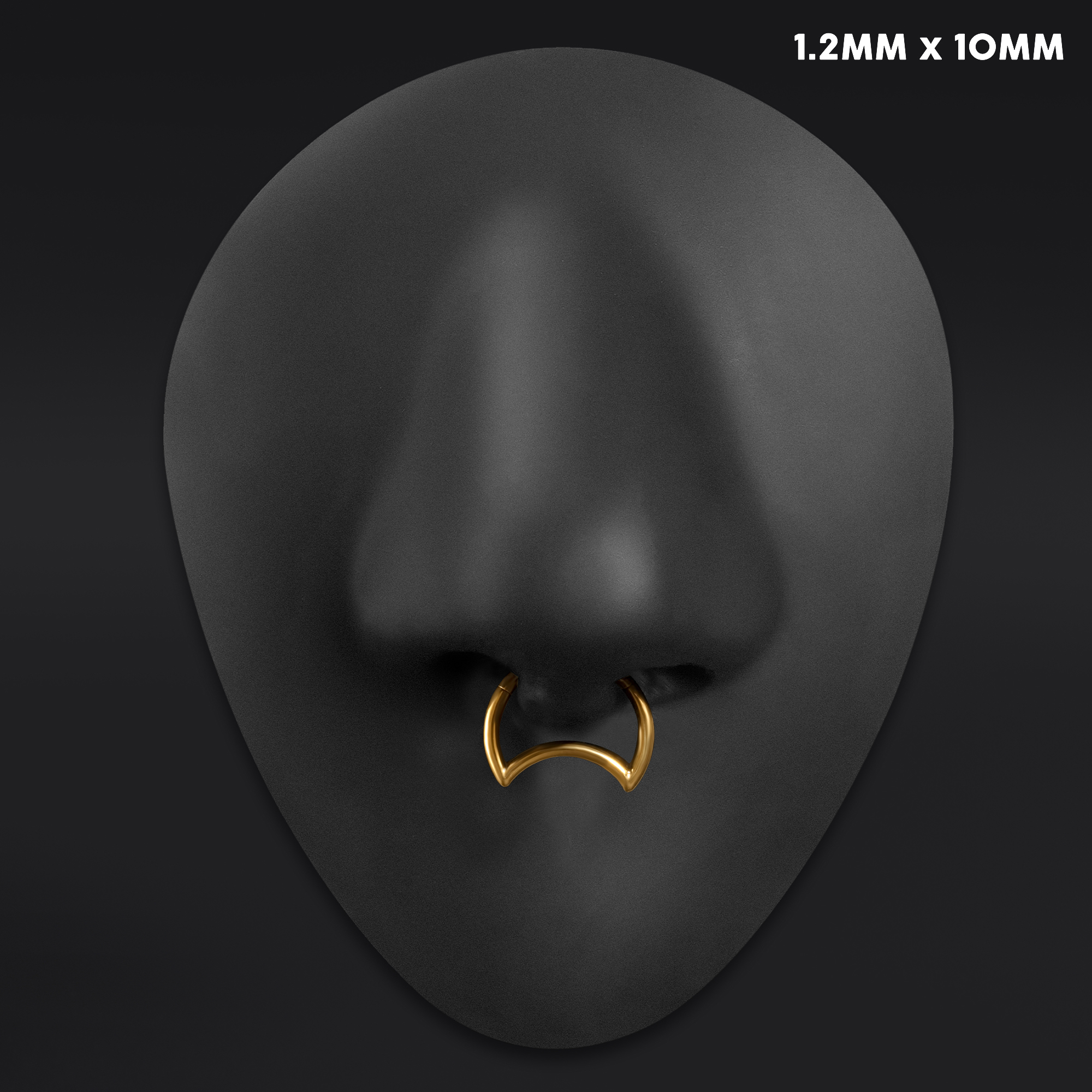  Crescent Septum Clicker, Gold, Titanium, 1.2mm